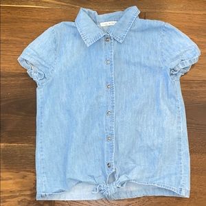 Girls jean shirt with tie